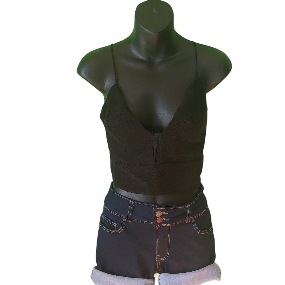 Black Crop with Spaghetti Straps